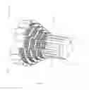 Fig. 08 - Key pulley segment features, segment stack configuration, and cam and roller design and actuation in a synchronized segmentally interchanging pulley transmission system