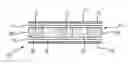 Fig. 01 - Absorbent core comprising a high loft central layer and channels