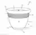 Fig. 01 - POT WITH INTERCHANGEABLE SAUCER AND PEDESTAL