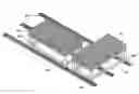 Fig. 01 - Rail, connecting frame, and caster of a rail system for welding tables
