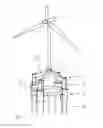 Fig. 02 - Support structure floating in the open sea and connected to anchors by bracing means, for wind turbines, service stations or converter stations