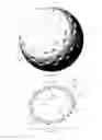 Fig. 22 - Low dimple coverage and low drag golf ball