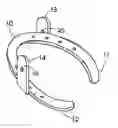 Fig. 01 - Horseshoe having retaining clips and protective plastic caps on the clips