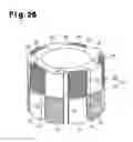 Fig. 22 - Brushless motor with cog-shaped rotor core having poles with auxiliary magnets and shaft-fixing portions