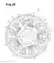 Fig. 23 - Brushless motor with cog-shaped rotor core having poles with auxiliary magnets and shaft-fixing portions