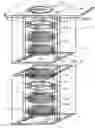 Fig. 16 - MagnaFloat device generating clean electricity by using gravity, buoyancy, speed manipulation procedures and by passing magnets through inductors