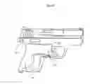 Fig. 17 - Gun grip with finger placement and holstering features