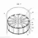 Fig. 08 - Axial-air-gap dynamo-electric machine with a tubular-shaped stator bobbin
