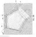 Fig. 13 - Acoustic resonator structure having an electrode with a cantilevered portion