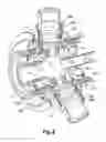 Fig. 06 - Turbojet engine with offset fans with a differential system