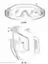 Fig. 14 - Headworn supports with passive venting and removable lens