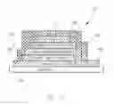 Fig. 12 - Organic LED light and ultrasonic transducer device in a flexible layer configuration with electrical stimulation