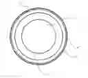 Fig. 01 - Dual core having thermoplastic inner core, thermoset outer core layer, and positive hardness gradient