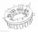 Fig. 01 - Magnetic support structure of a torque sensor assembly including a central hub and a plurality of spoke segments extending radially outwardly from the central hub