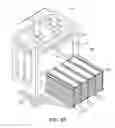 Fig. 15 - Method for transporting mattresses and shipping container holding an assembly of stacked mattresses