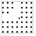 Fig. 01 - Right-angle waveguide based on square-cylinder-type square-lattice photonic crystal and single compensation scattering cylinder with high refractive index