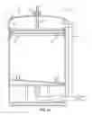 Fig. 22 - Floating roof tank having support structures for protecting the peripheral seal