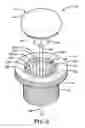 Fig. 04 - Removable hinged strainer for a pop-up drain assembly