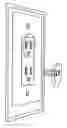 Fig. 01 - Electrical receptacle outlet draft shield cover