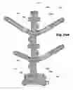 Fig. 40 - Shape-shifting self-draining indoor-outdoor exercise pet tree, having rotatable slanting logs, rotatable slanting steps, rotatable slanting branches, rotatable slanting houses, rotatable slanting accessories, and rotatable slanting wheels