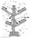 Fig. 43 - Shape-shifting self-draining indoor-outdoor exercise pet tree, having rotatable slanting logs, rotatable slanting steps, rotatable slanting branches, rotatable slanting houses, rotatable slanting accessories, and rotatable slanting wheels