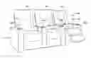 Fig. 01 - Lighted cup holder for seating arrangements