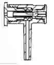 Fig. 01 - GAS SAMPLING BAG VALVE WITH SEALING RINGS MOVING BACK AND FORTH TO CONTROL LATERAL GAS NOZZLE