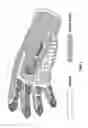 Fig. 03 - Ergonomic, anatomically-shaped, textured palmar surfaced glove with a comb-like, raised nodule palm-pattern for grooming and bathing domesticated animals