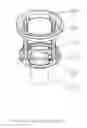 Fig. 07 - Cats eye restricted actuator with a bihemispherical seal actuating a plunger guided by a removable threaded basket guide.