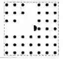 Fig. 01 - Right-angle waveguide based on circular-cylinder-type square-lattice photonic crystal and single compensation scattering cylinder with high refractive index
