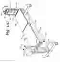 Fig. 112 - Patient positioning support apparatus with virtual pivot-shift pelvic pads, upper body stabilization and fail-safe table attachment mechanism