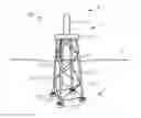 Fig. 01 - OFFSHORE SUPPORT STRUCTURE, OFFSHORE TOWER INSTALLATION WITH THE OFFSHORE SUPPORT STRUCTURE AND OFFSHORE WIND POWER PLANT WITH THE OFFSHORE TOWER INSTALLATION