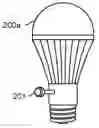 Fig. 01 - Wireless replacement LED bulb with one or more accompanying control switches