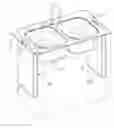 Fig. 01 - CUTTING BOARD AND STRAINER STORAGE APPARATUS FOR USE WITH A SINK