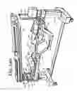 Fig. 134 - Patient positioning support apparatus with virtual pivot-shift pelvic pads, upper body stabilization and fail-safe table attachment mechanism