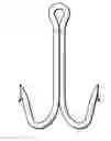 Fig. 01 - Flared double fish hook