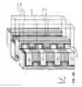 Fig. 11 - SGVC 3D architecture with floating gate device in lateral recesses on sides of conductive strips and insulating strips