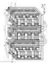 Fig. 19 - SGVC 3D architecture with floating gate device in lateral recesses on sides of conductive strips and insulating strips