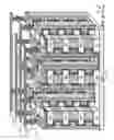 Fig. 23 - SGVC 3D architecture with floating gate device in lateral recesses on sides of conductive strips and insulating strips