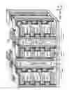 Fig. 35 - SGVC 3D architecture with floating gate device in lateral recesses on sides of conductive strips and insulating strips