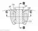 Fig. 01 - Gasket having upper and lower active layers and a spacer layer
