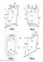 Fig. 02 - Guide vane made from composite material, comprising staggered attachment flanges for a gas turbine engine