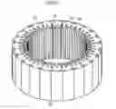 Fig. 06 - Rotating electric machine including swaging portions for steel sheets of stator core