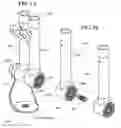 Fig. 02 - Unique twelve-different-application umbrella system, having pivotable pole receiver systems, rotatable pole-receiver-locking adjustor system, curved-surface adaptor systems, trailer-hitch adaptor system, and spiral-shovel spike system