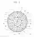 Fig. 02 - GOLF BALL HAVING SURFACE DIVIDED BY LINE SEGMENTS OF GREAT CIRCLES AND SMALL CIRCLES