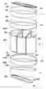 Fig. 01 - Multi-layer multi-compartment cosmetic and personal items container for holding both flat and tall items