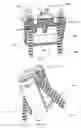 Fig. 10 - Bi-directional fixating/locking transvertebral body screw/intervertebral cage stand-alone constructs with vertical hemi-bracket screw locking mechanism