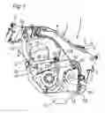 Fig. 02 - Engine support structure for saddled vehicle