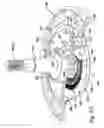 Fig. 35 - Traction motor assembly with gear-interconnected wheel and output shaft