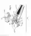 Fig. 10 - Shaver's handle with a lock and release mechanism for engaging and disengaging a razor cartridge